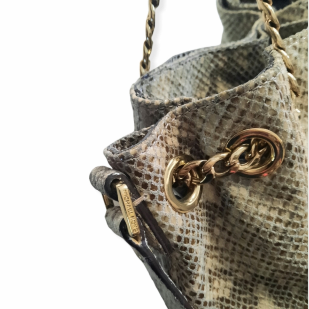 MICHAEL KORS Purse snakeskin print shoulder Bag - Picture 5 of 15